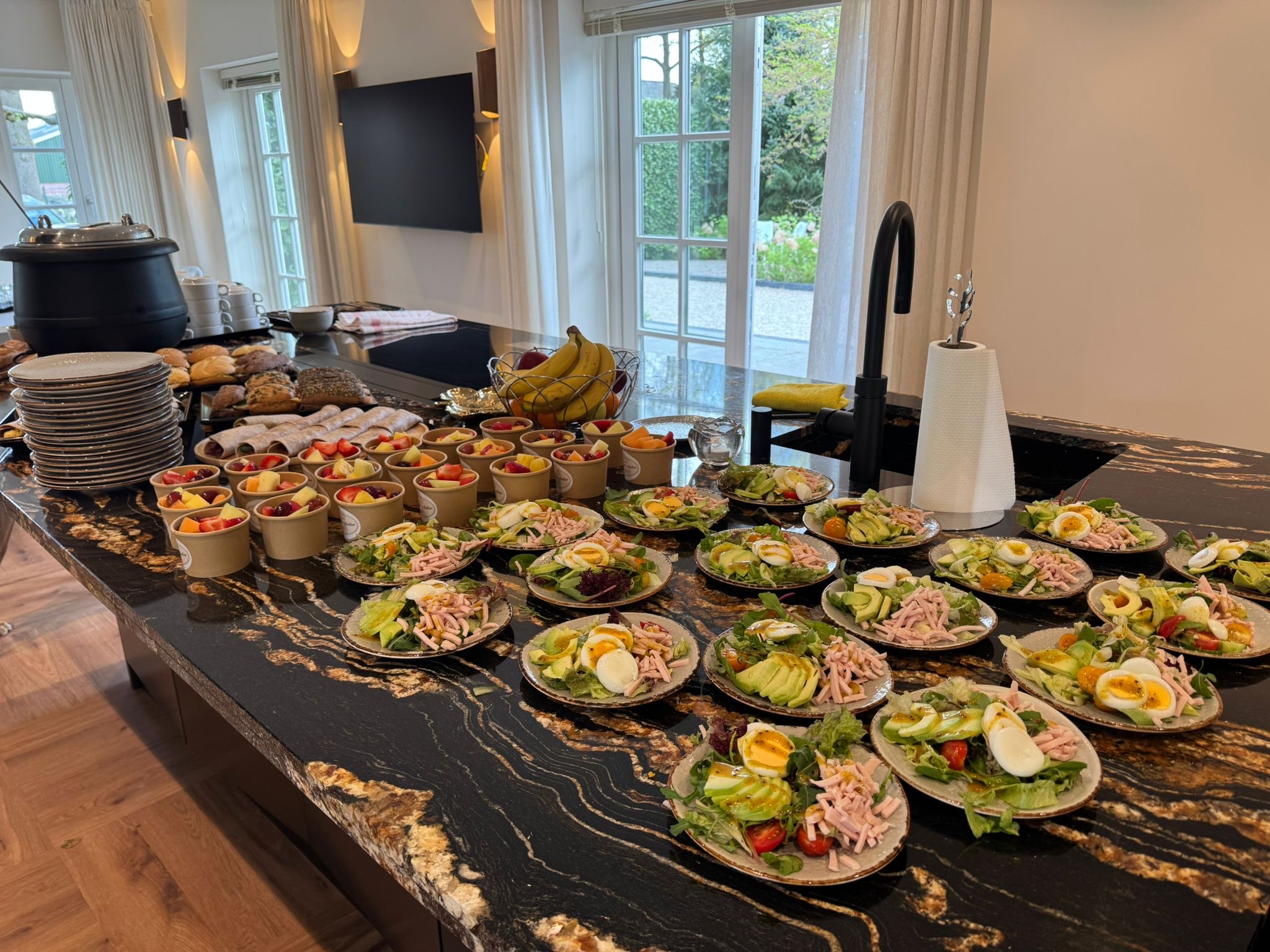 Lunch en catering tijdens een training bij Het Witte Huis nabij Utrecht
